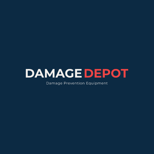 Damage Depot logo on a navy backdrop: white 'DAMAGE', red 'DEPOT', with the tagline 'Damage Prevention Equipment' beneath.